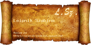 Leipnik Szabina névjegykártya